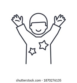 Fan club icon, linear isolated illustration, thin line vector, web design sign, outline concept symbol with editable stroke on white background.