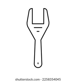 fan clutch wrench tool line icon vector. fan clutch wrench tool sign. isolated contour symbol black illustration