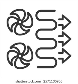 Fan Coil Icon Vector Illustration Outline