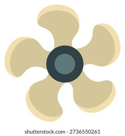 Fan color icon. Plastic blades rotating for air motion