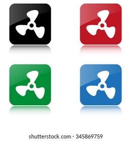 Fan  - color vector icon  with shadow