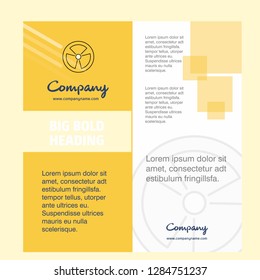 Fan Company Brochure Title Page Design. Company profile, annual report, presentations, leaflet Vector Background