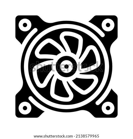 fan computer part glyph icon vector. fan computer part sign. isolated contour symbol black illustration
