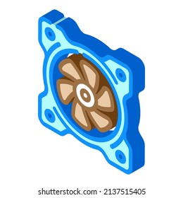 Fan-Computer-Teil isometrische Symbol Vektorgrafik. Lüftercomputer-Teilzeichen. einzelne Symbolillustration
