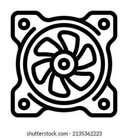 vector de icono de línea de pieza del equipo de ventilador. signo de parte del equipo de ventilador. símbolo de contorno aislado ilustración negra