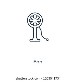 Fan concept line icon. Linear Fan concept outline symbol design. This simple element illustration can be used for web and mobile UI/UX.