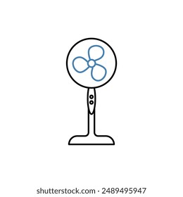 Symbol für Lüfterkonzeptlinie. Einfache Elementdarstellung. Entwurf des Fankonzeptsymbols.