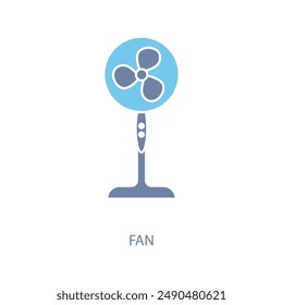 fan concept line icon. Simple element illustration. fan concept outline symbol design.