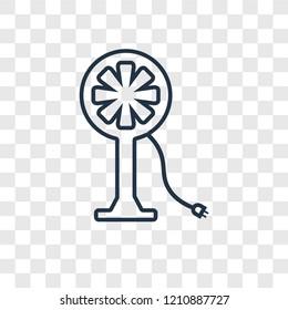Fan concept vector linear icon isolated on transparent background, Fan concept transparency concept in outline style