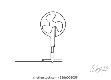 fan continuous line vector illustration