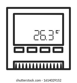 Fan control vector icon.Line vector icon isolated on white background fan control .