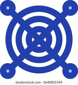 fan cooler icon blue style design