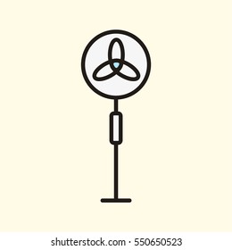 Fan Cooler Minimal Colorful Flat Line Stroke Icon Pictogram Symbol Illustration