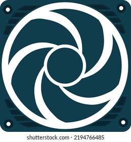 Fan cooler of PC Computer illustration.
Fan icon and flat color design. Vector illustration and vector flat style. 
