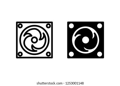 Fan cooler vector icon illustration inside circle