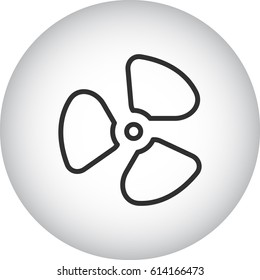 Fan or cooler or ventilator symbol simple line icon on background