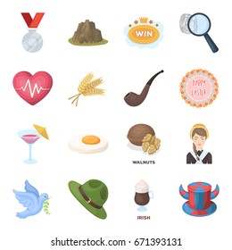 Fan, country, food and other web icon in cartoon style.Detective, police, health icons in set collection.