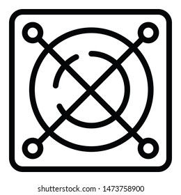 Fan cpu cooler icon. Outline fan cpu cooler vector icon for web design isolated on white background
