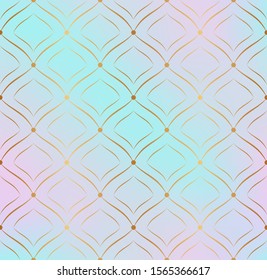 Fan delicate tiles. Thin seamless pattern. Exquisite subtle wallpaper. Abstract elegant fishnet background. Repeating graphic backdrop. Modern stylish deluxe texture. Geometric tender lattice 