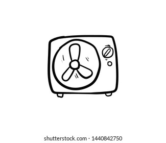 fan doodle icon vector hand drawing 