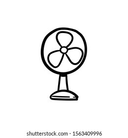 fan doodle icon vector hand drawing 