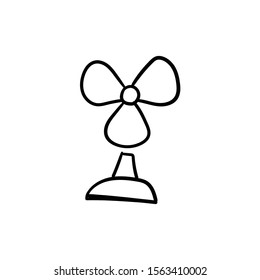 fan doodle icon vector hand drawing 