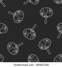 Fan doodle seamless pattern background