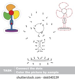 Fan. Dot to dot educational game for kids.