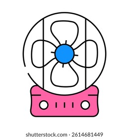 fan electronic device line icon vector. fan electronic device sign. isolated symbol illustration
