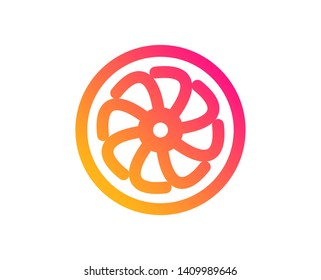 Fan engine icon. Jet turbine sign. Ventilator symbol. Classic flat style. Gradient fan engine icon. Vector