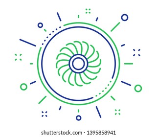 Fan engine line icon. Jet turbine sign. Ventilator symbol. Quality design elements. Technology fan engine button. Editable stroke. Vector