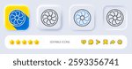 Fan engine line icon. Neumorphic, Flat shadow, 3d buttons. Jet turbine sign. Ventilator symbol. Line fan engine icon. Social media icons. Vector