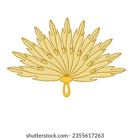 fan feather hand drawn fashion element