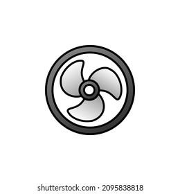 Ventilador Con Icono De Línea Llena Ilustración
