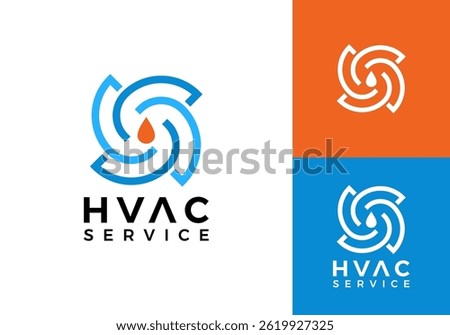 fan and fire hvac logo. heating cooling snowflake conditioning vector design concept