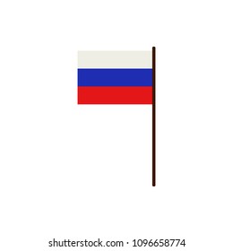 fan flag illustration. Element of fans accessory for mobile concept and web apps. Colored in Russian national flag fan flag flat can be used for web and mobile on white background