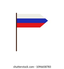 fan flag illustration. Element of fans accessory for mobile concept and web apps. Colored in Russian national flag fan flag flat can be used for web and mobile on white background