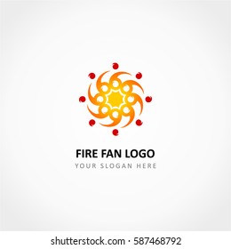 Fan Flames Logo, People On Fire Logo