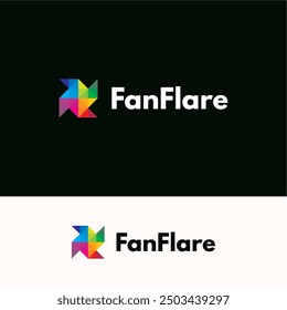 Fan flare logo design ideas business name editable vector template  royalty free image