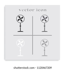 Fan flat black and white vector icon.