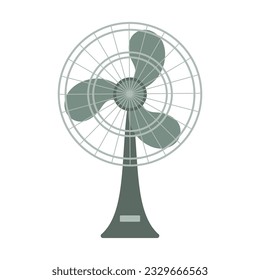 Fan in flat style. Modern electric fan for airing the room. Illustration, vector