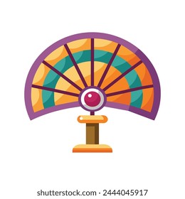 Fan flat vector illustration on white background.