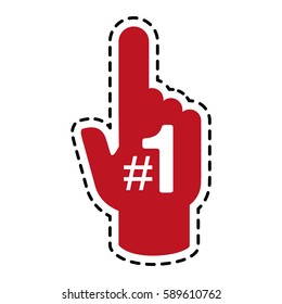 fan foam finger icon image 