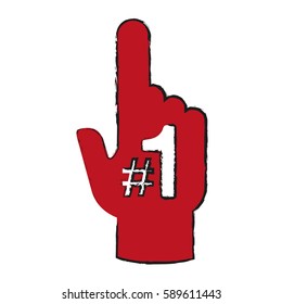 fan foam finger icon image 