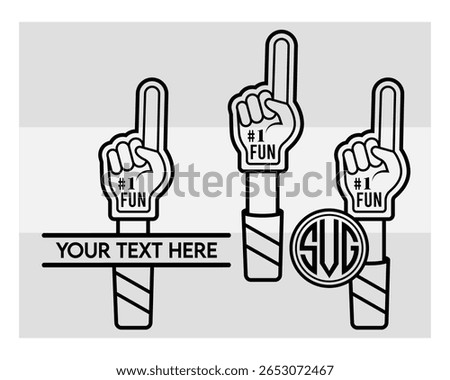 Fan Foam Fingers, Hands Up, Glove With Number One, Glove, Hands Up, Foam Hand Supporter, Fan Foam Fingers Vector, Number One Clipart, Foam Finger Silhouette, stadium support,
