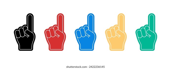 Fan Foam Fingers. Vector icons