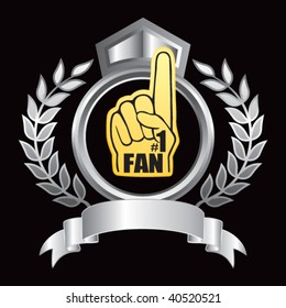 fan foam hand on silver royal display