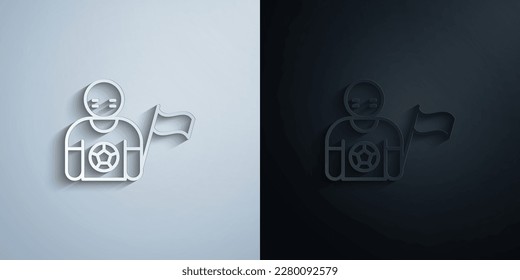 Fan, football paper icon with shadow effect vector illuistration design