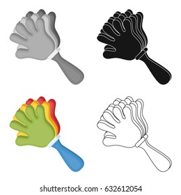 Fan in the form of a hand multicolored. The fan in the form of a hand to cool the air a yumarny design, the fan is in the form of a handstock illustration..Fans single icon in cartoonr symbol 