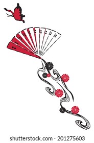 fan in the form of a kite on white background 